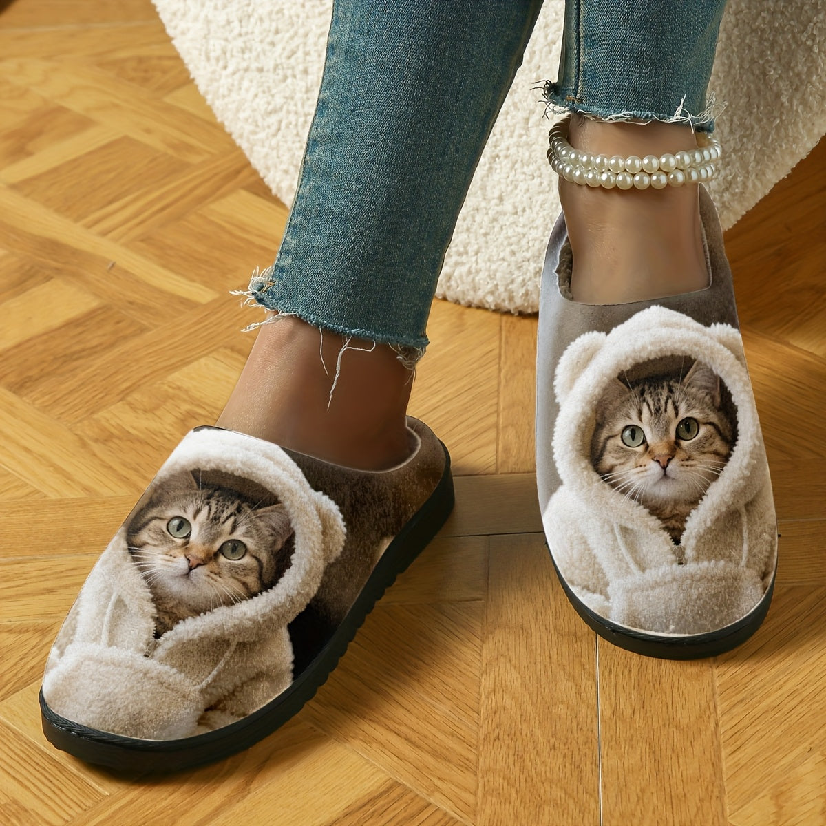 š„Mega Sale - Buy Now & Save 50% OFFš„Women's Soft Cozy Cat Print Non-Slip Slip-On Slippers