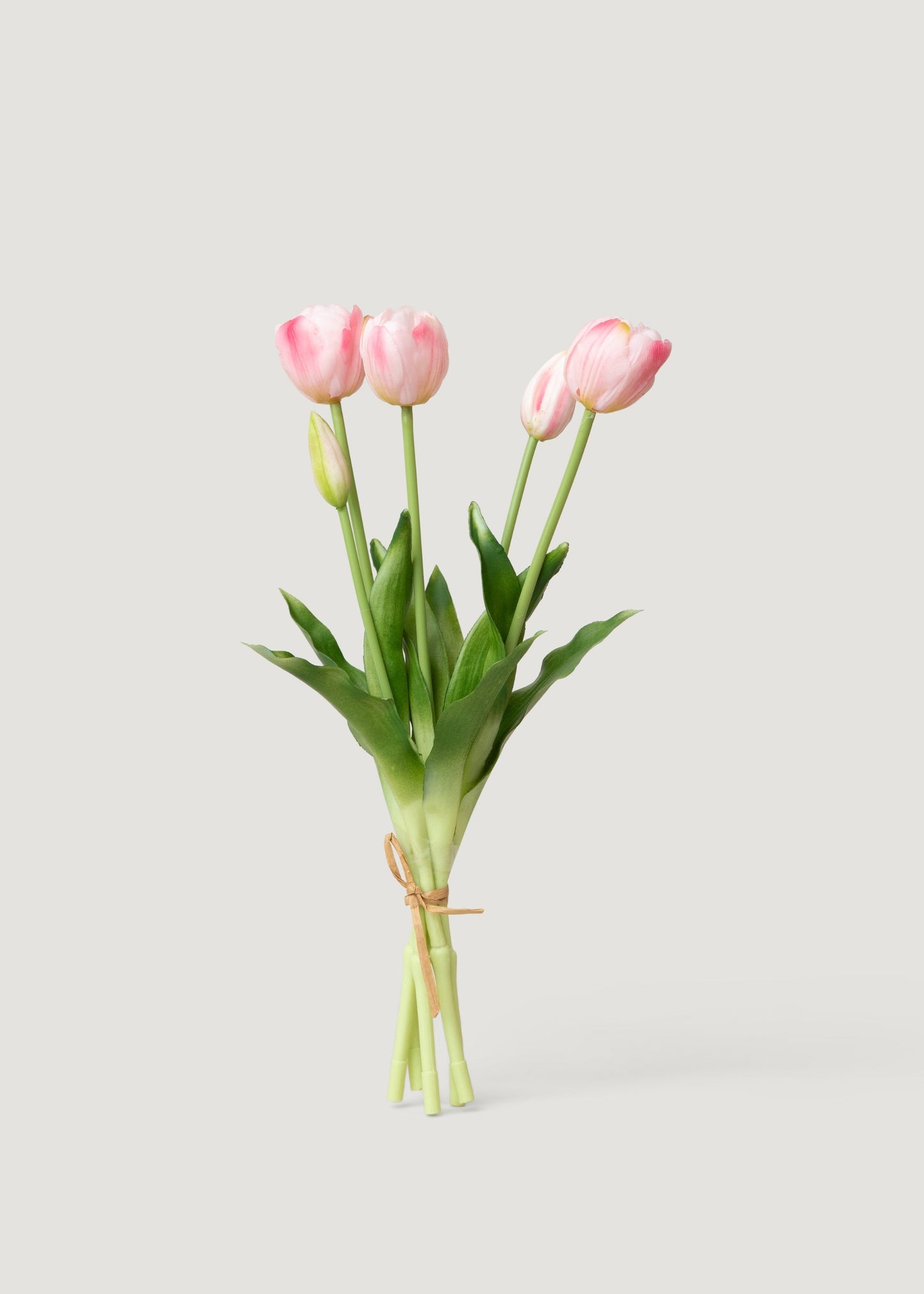 Outdoor UV Treated Small Pink Real Touch Tulip Bundle of 5 - 15"