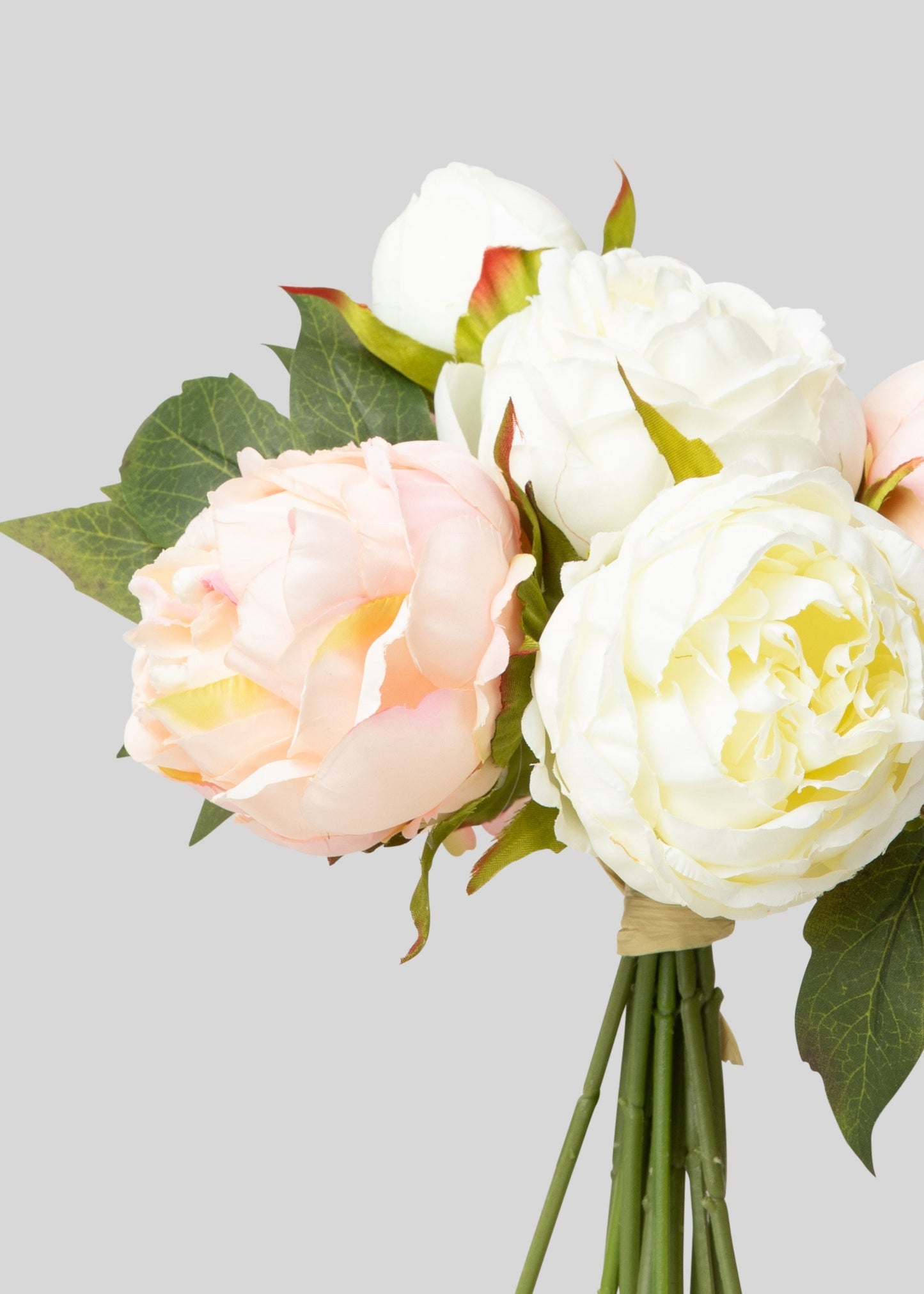 Blush Pink Artificial Peony Flower Bundle - 13"