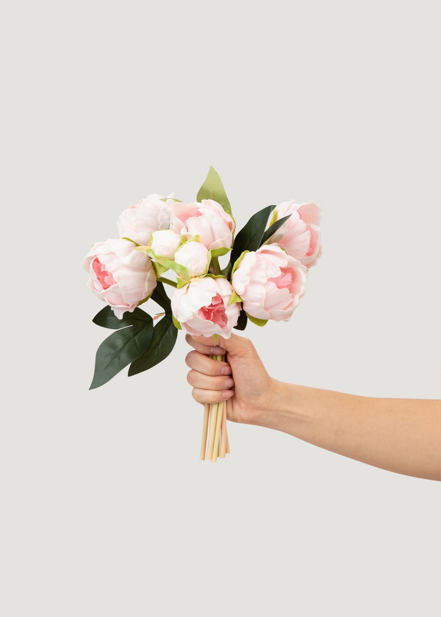 Case of 10 Pink Real Touch Peony Flower Bundles - 10.5"