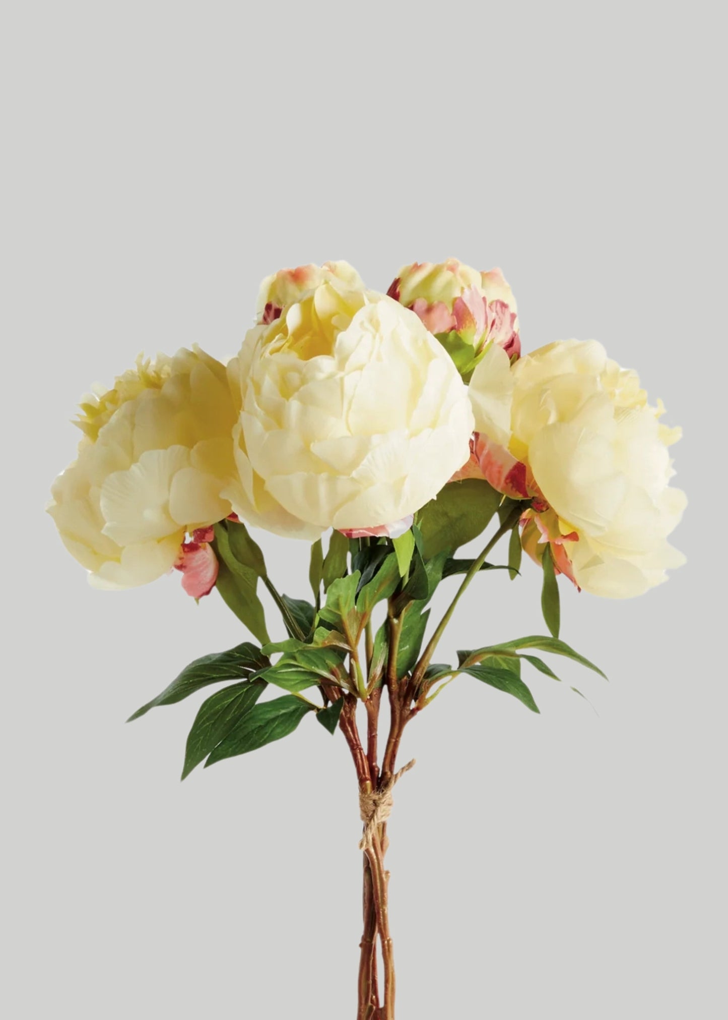 Artificial Peony Flower Bundle in Yellow - 21"