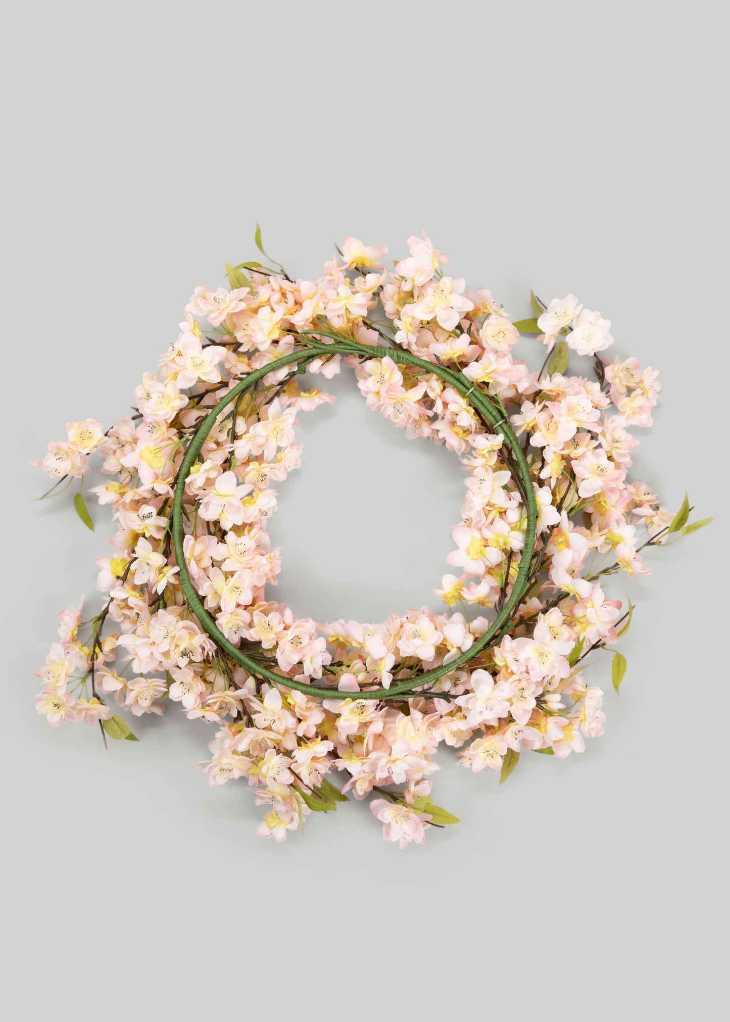 Fake Cherry Blossom Flower Wreath in Pink - 20"