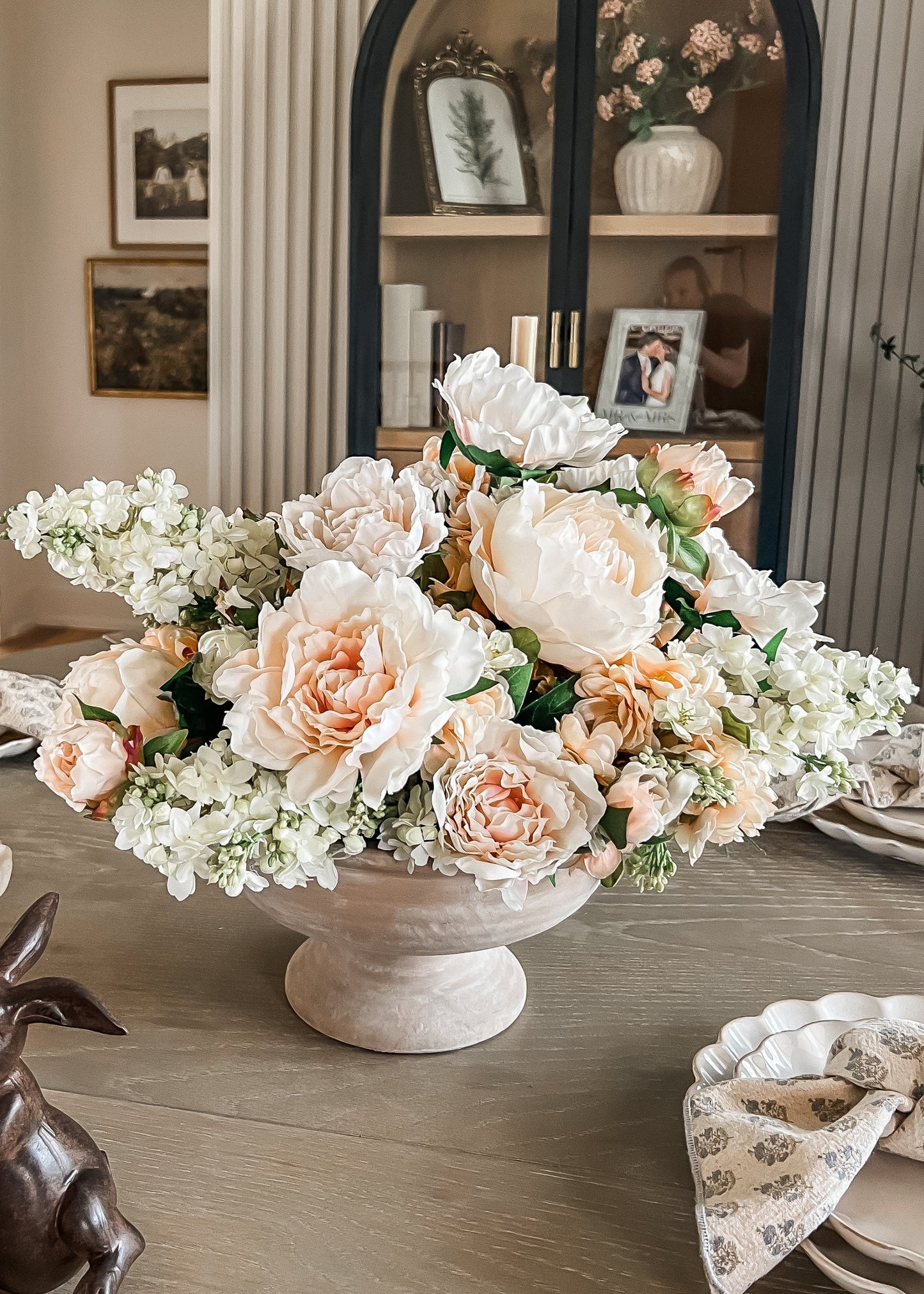 Real Touch Peony Flowers in Soft Pink - 26"