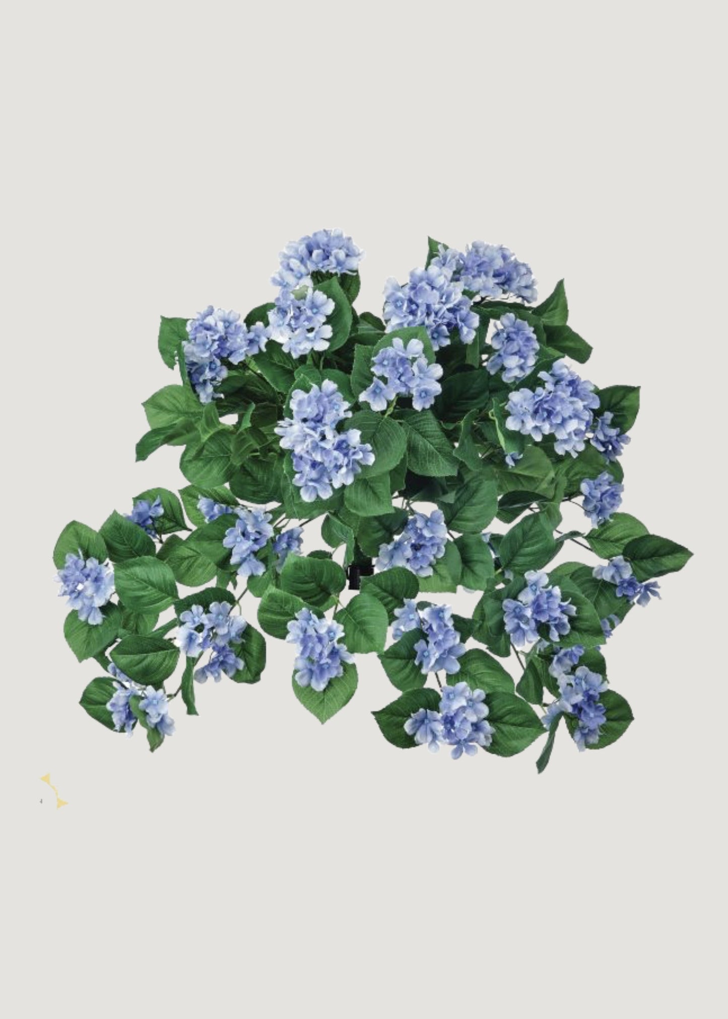 UV Treated Fake Outdoor Blue Hydrangea Hanging Bush - 27"