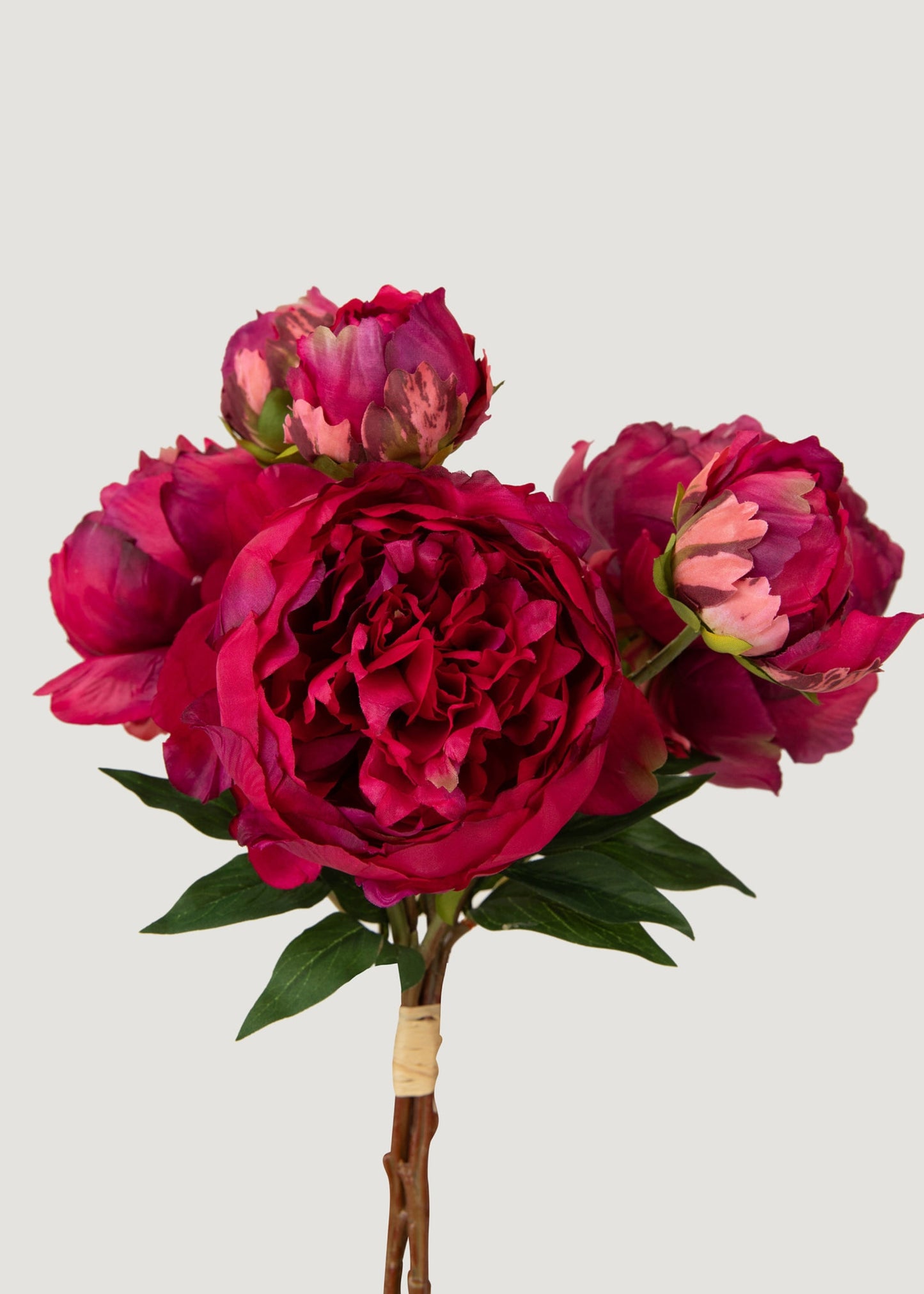 Fuchsia Faux Flower Peony Bundle - 21"