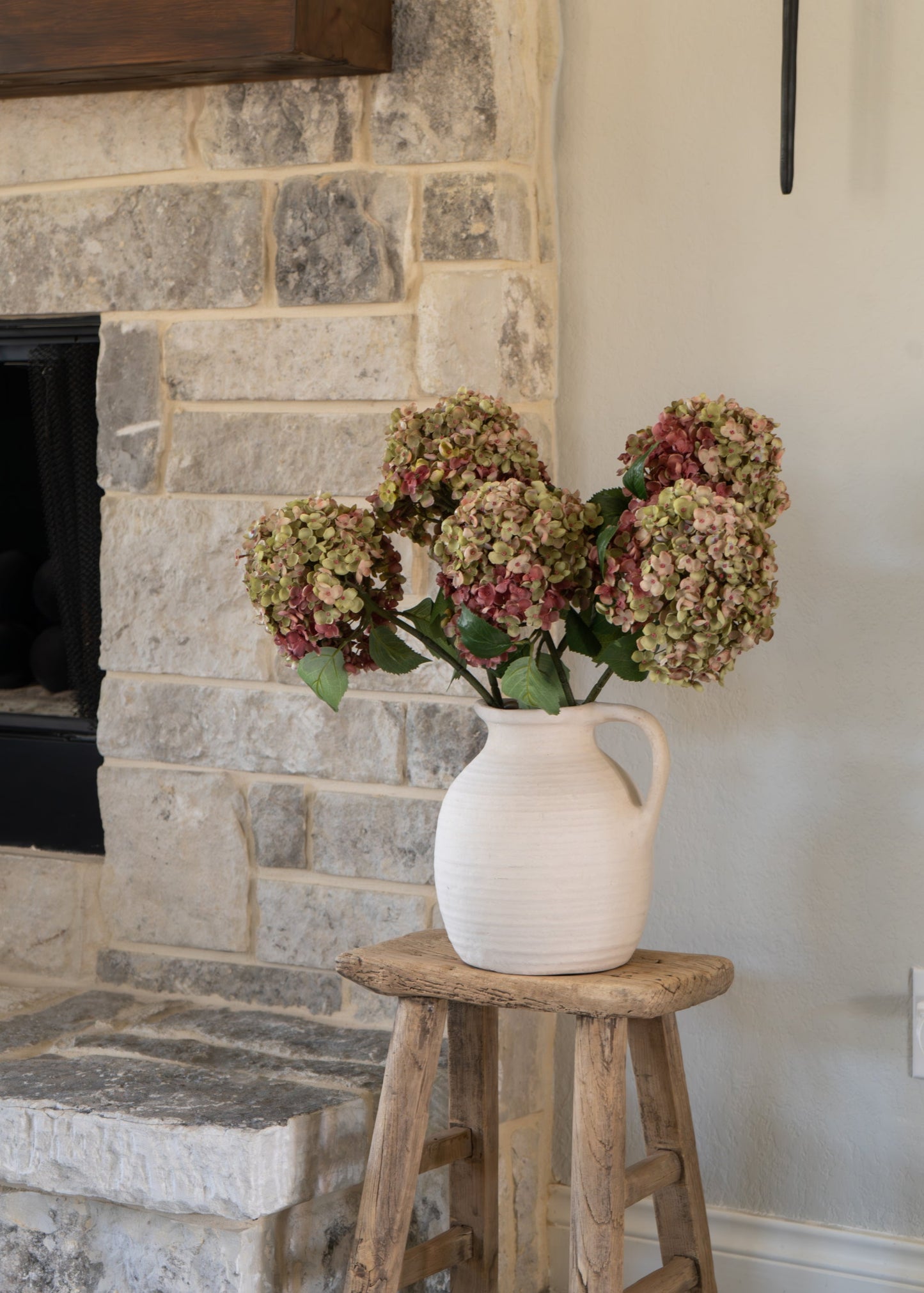 Mauve Green Artificial Hydrangea Flower - 34"