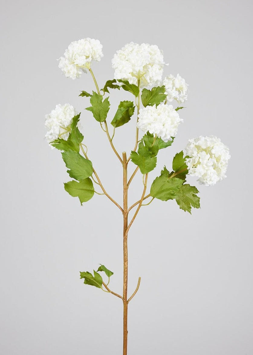 Hortensia boule de neige artificiel blanc éclatant - 43,5"