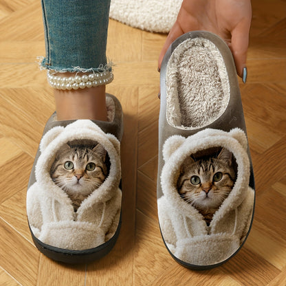 🔥Mega Sale - Buy Now & Save 50% OFF🔥Women's Soft Cozy Cat Print Non-Slip Slip-On Slippers