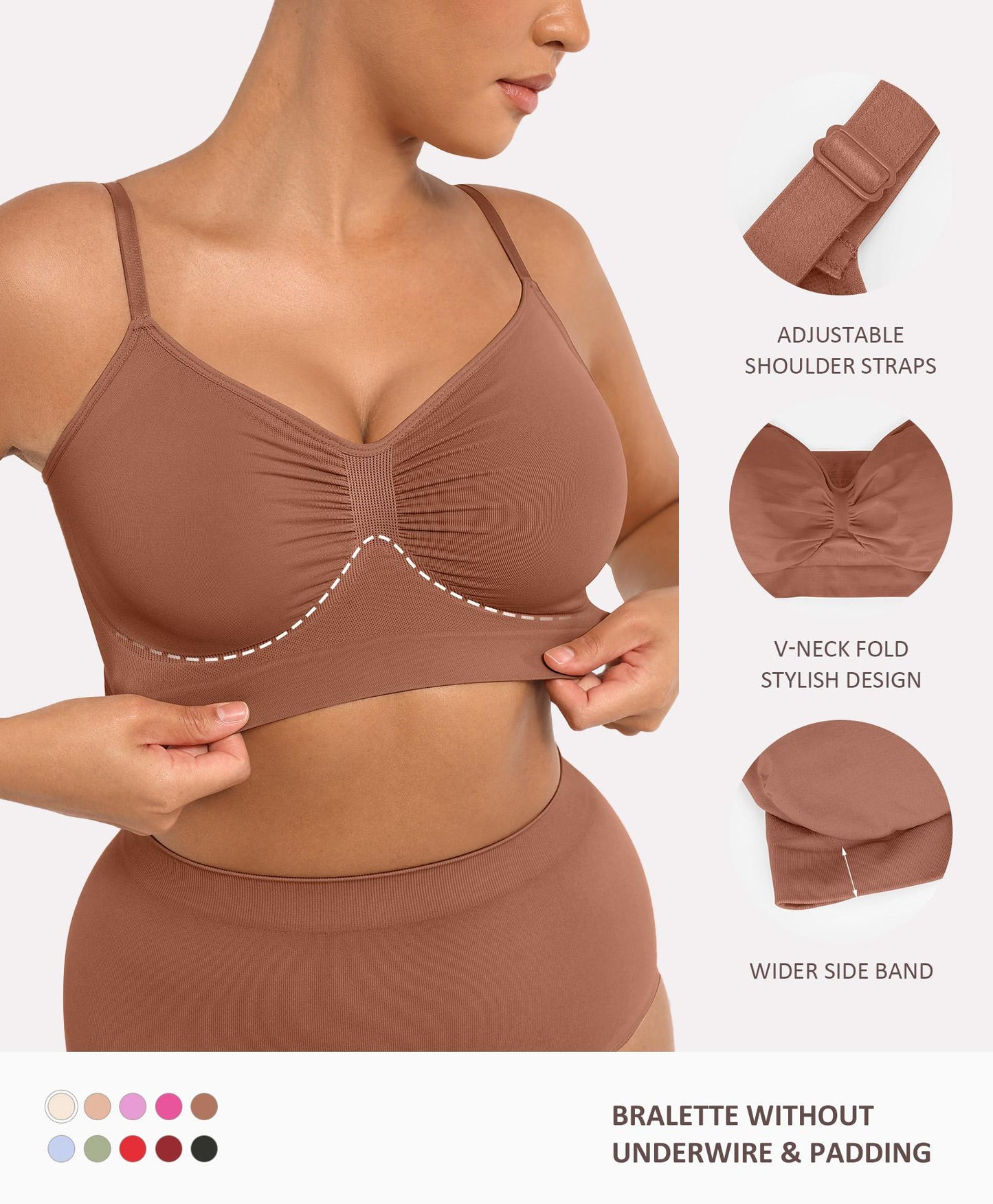 Feelingirl Everyday Wireless Bra Unlined Soft Bra