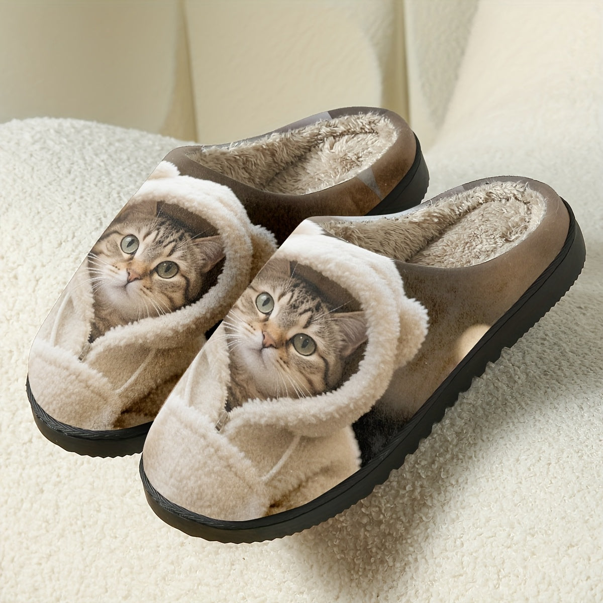 🔥Mega Sale - Buy Now & Save 50% OFF🔥Women's Soft Cozy Cat Print Non-Slip Slip-On Slippers