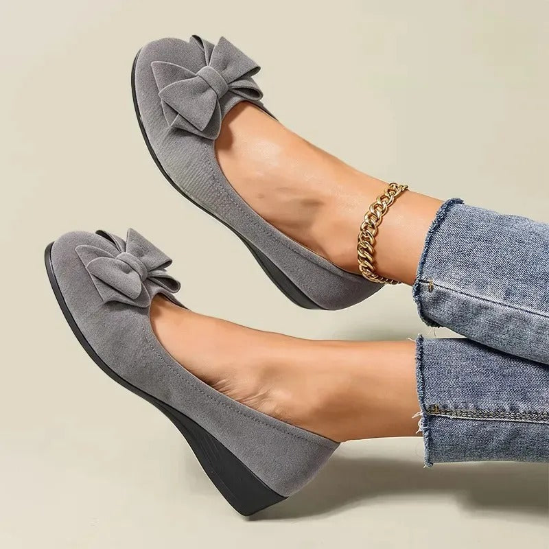 😍Last Day 50% OFF🔥Comfortable Wedge Flats with Bow Detail