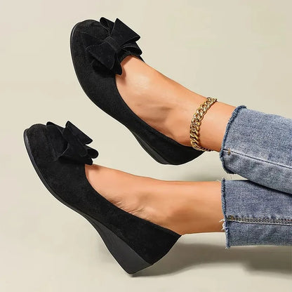 😍Last Day 50% OFF🔥Comfortable Wedge Flats with Bow Detail