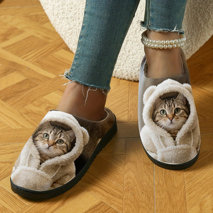 🔥Mega Sale - Buy Now & Save 50% OFF🔥Women's Soft Cozy Cat Print Non-Slip Slip-On Slippers