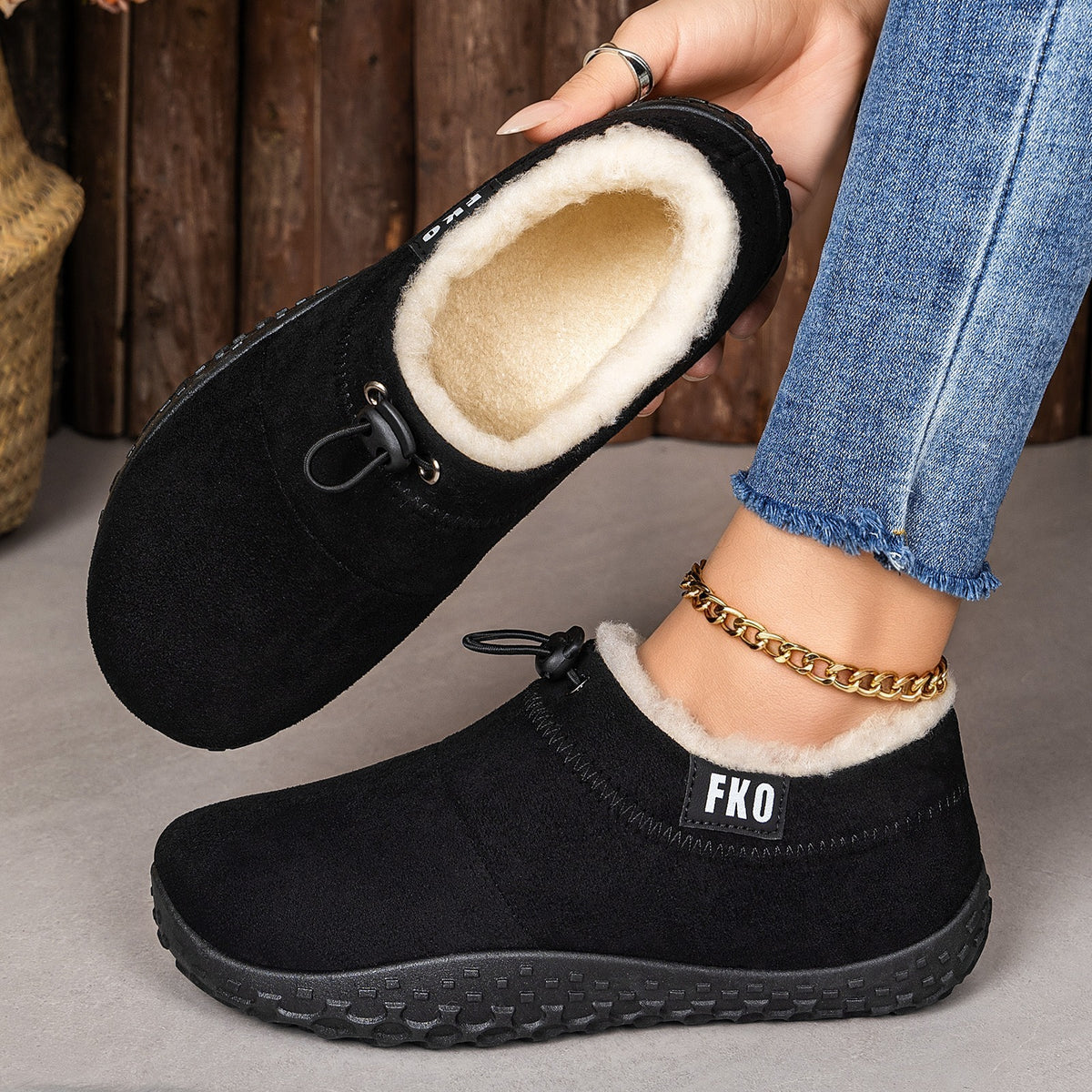 😍Last Day 50% OFF🔥Women’s Warm Plush-Lined Mules – Warm, Comfortable & Non-Slip Winter Shoes