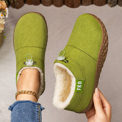😍Last Day 50% OFF🔥Women’s Warm Plush-Lined Mules – Warm, Comfortable & Non-Slip Winter Shoes