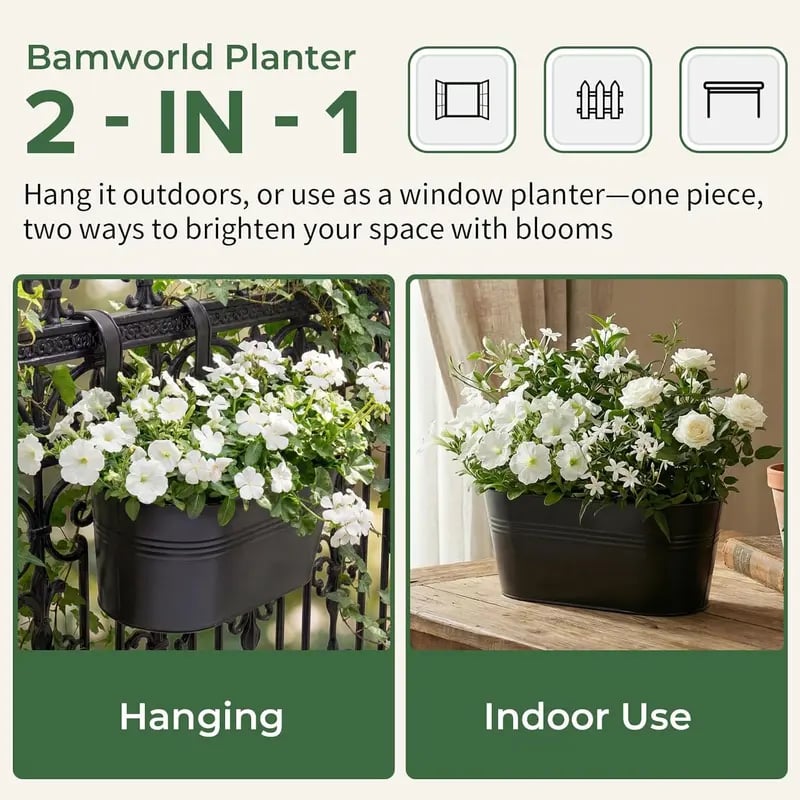🌿 Verdant Metal Hanging Planter