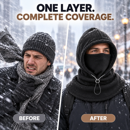 3-in-1 Winter Fleece Balaclava Hood Warm Face, Ear & Neck Cover