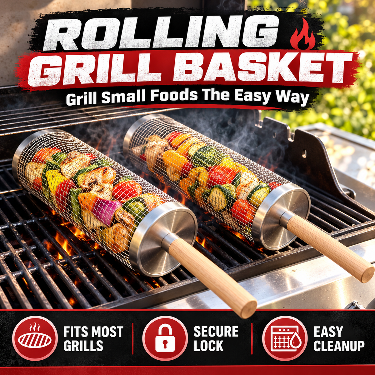 Rolling Grill Basket