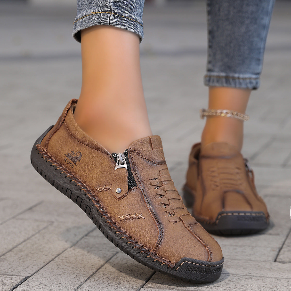 Last day 70% off 🔥-Women's Orthopedic Casual Leather Boots - Wide Toe, Arch Support, Waterproof, Pressure Relief for Everyday & Travel