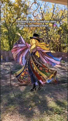 💥 LAST DAY 57% OFF - 💃 Stevie Nicks 🤘 Handmade Stained Glass Spinning Suncatcher