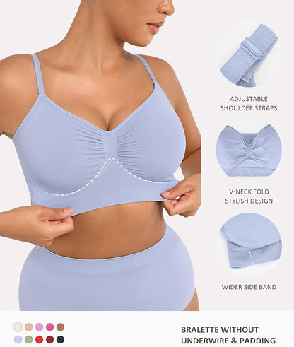 Feelingirl Everyday Wireless Bra Unlined Soft Bra