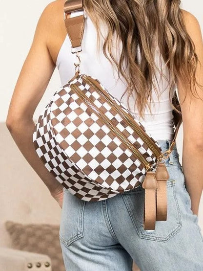 🔥Flash Sale - 49% OFF  Checkered Bum Bag