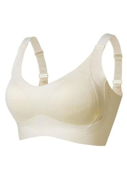 Women's Ribbed Push Up Adjustable Wireless Bra