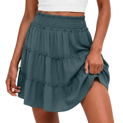 🌓Last Day 49% OFF -Women's Boho Floral Skorts, Flowy Tiered Ruffle Elastic-Waist Bottoms with Built-in Shorts and Pockets, Casual Style