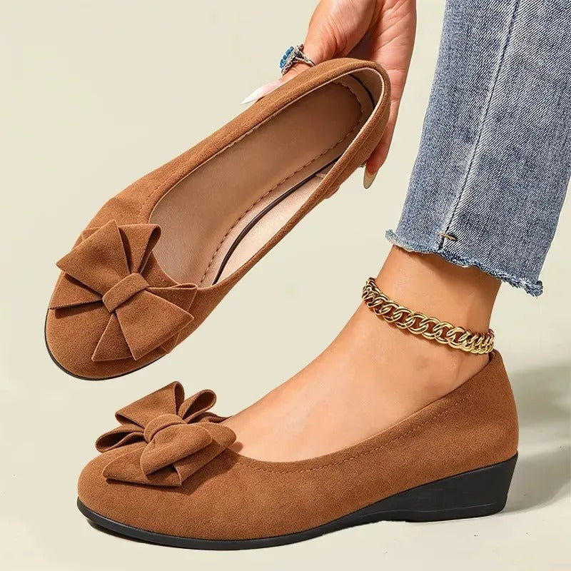 😍Last Day 50% OFF🔥Comfortable Wedge Flats with Bow Detail