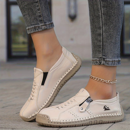 Women's Orthopedic Casual Leather Boots - Wide Toe, Arch Support, Waterproof, Pressure Relief for Everyday & Travel