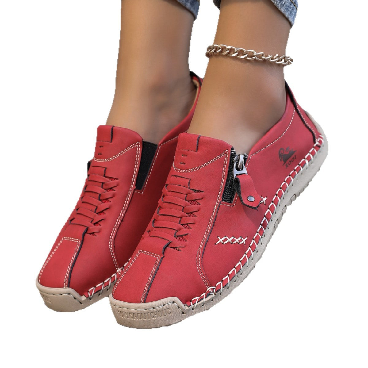 Last day 70% off 🔥-Women's Orthopedic Casual Leather Boots - Wide Toe, Arch Support, Waterproof, Pressure Relief for Everyday & Travel