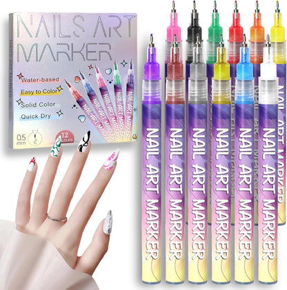 🔥Last Day 49% OFF  🎨12 Colors Nail Art Markers