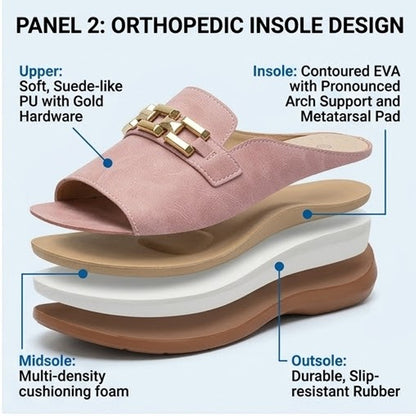 🎁 Last Day Special: 70% OFF 🎁Newly upgraded women's wedge-heeled platform orthotic slippers
