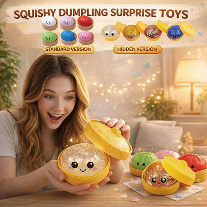Last Day 50% OFF🔥Glitter Dumpling Squishy Steamer Blind Box Surprise Squeeze Fun