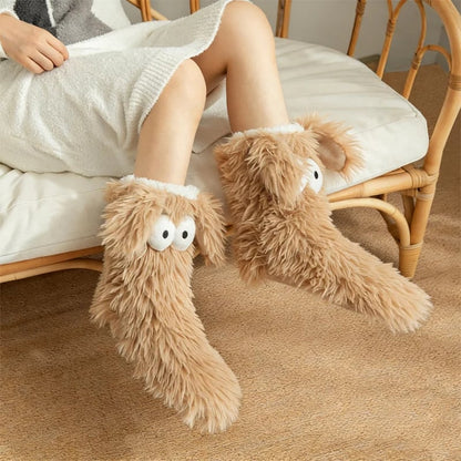 OFF⚡50K+ SOLD💕Women's Plush Slippers Socks Floor Socks Winter Home Indoor Thickened Fleece-Lined Anti-Slip Adult Women's Plush Snow Socks Shoe Covers
