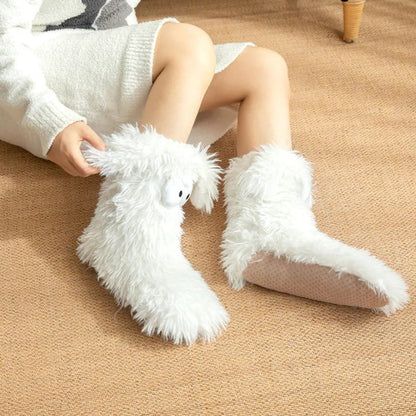 OFF⚡50K+ SOLD💕Women's Plush Slippers Socks Floor Socks Winter Home Indoor Thickened Fleece-Lined Anti-Slip Adult Women's Plush Snow Socks Shoe Covers