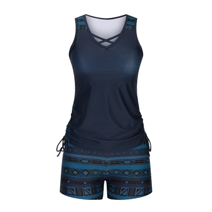 ⏰LAST DAY 60% OFF - Miraclesuit Women's 2-Piece Tummy Control Tankini Set with Built-In Bra – Flattering Boho Swimwear with Shorts🔥 Buy 2 Free Shipping