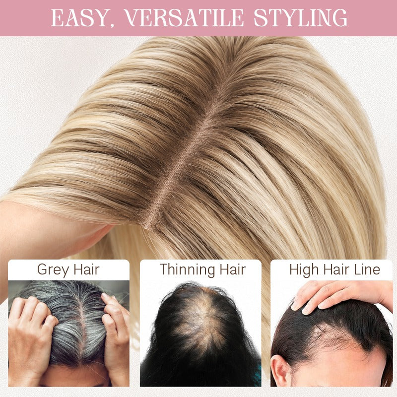 🌟Natural-Looking Hair Topper – Invisible Volume Booster for Thinning Hair