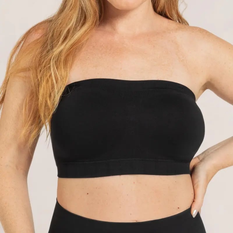 Anti-Slip Grip & Removable Straps✨Convertible Strapless Bandeau Bra with Wireless Comfort👍Suitable for All Body Types