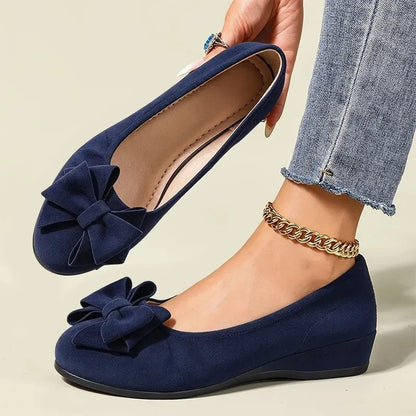 😍Last Day 50% OFF🔥Comfortable Wedge Flats with Bow Detail