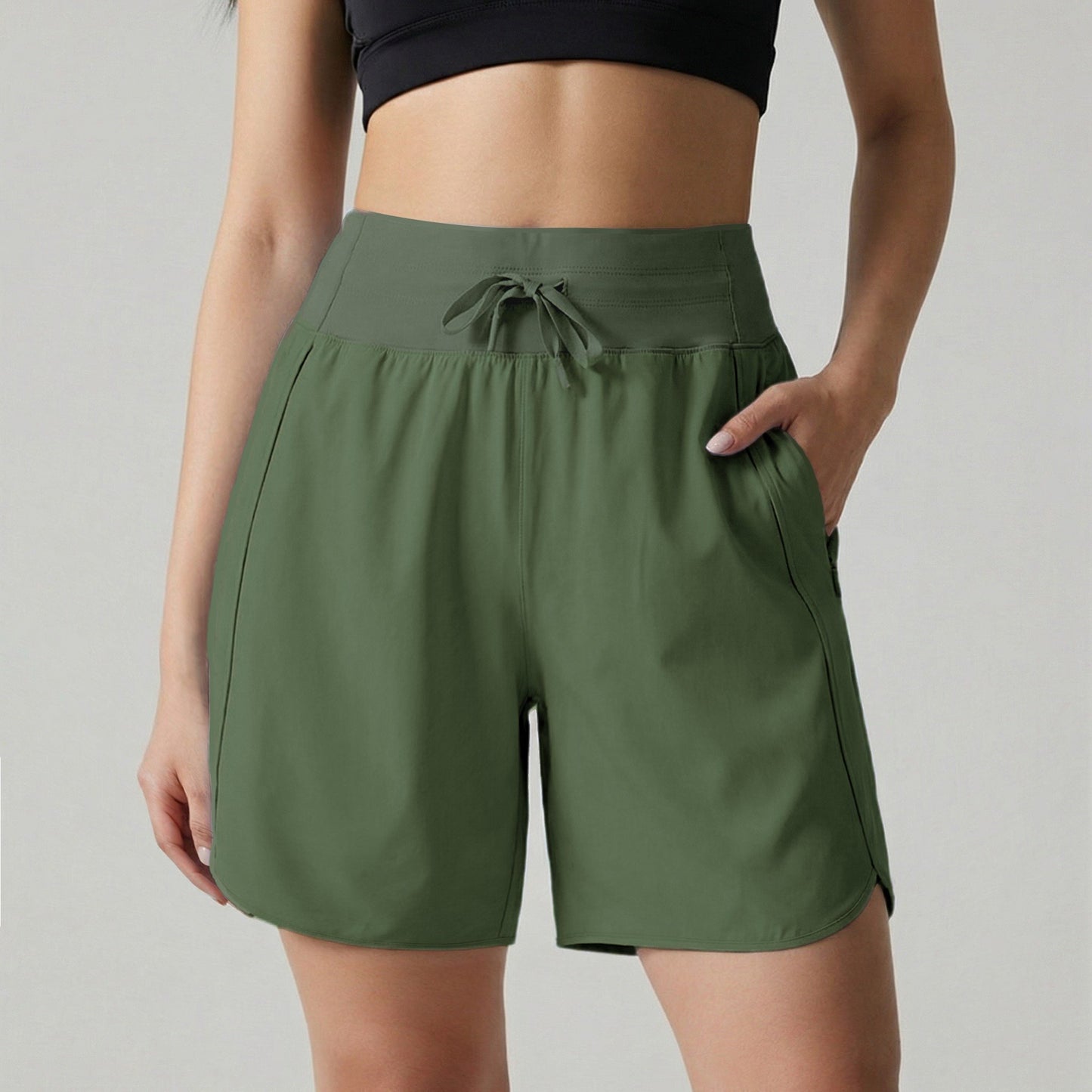 🌓Last Day 49% OFF⏰Hot Sale Women's Active Athletic Long Running High Wasistband Shorts