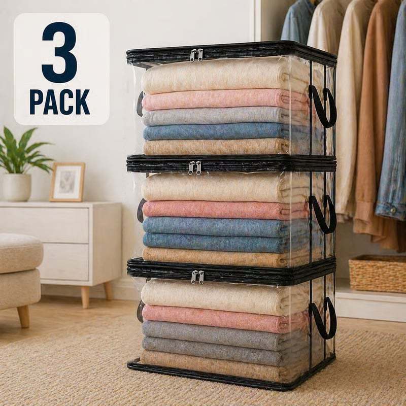 📦Large Heavy-Duty Thick Clear Storage Bag for Clothes, Moving & Storage