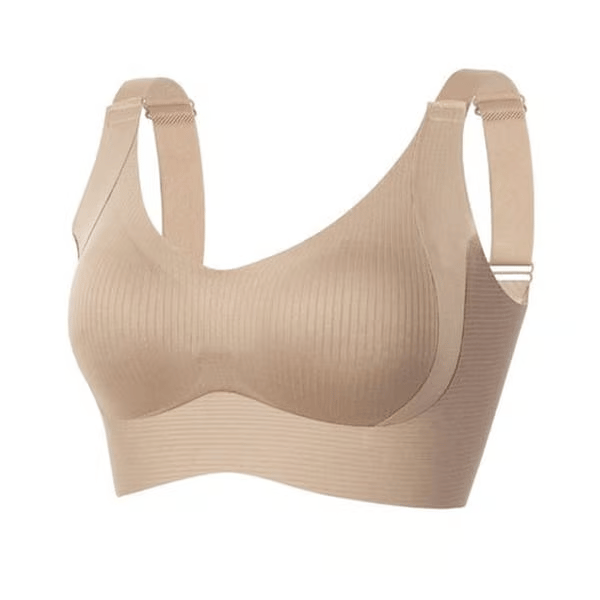 Women's Ribbed Push Up Adjustable Wireless Bra