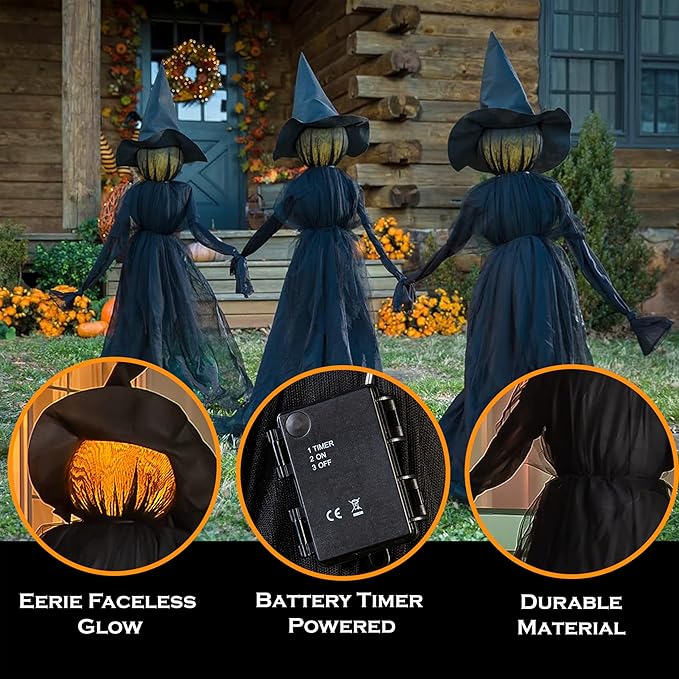🔥Halloween Pre Sale 49% OFF-🧙‍♀️Lighted Halloween Witch Stakes
