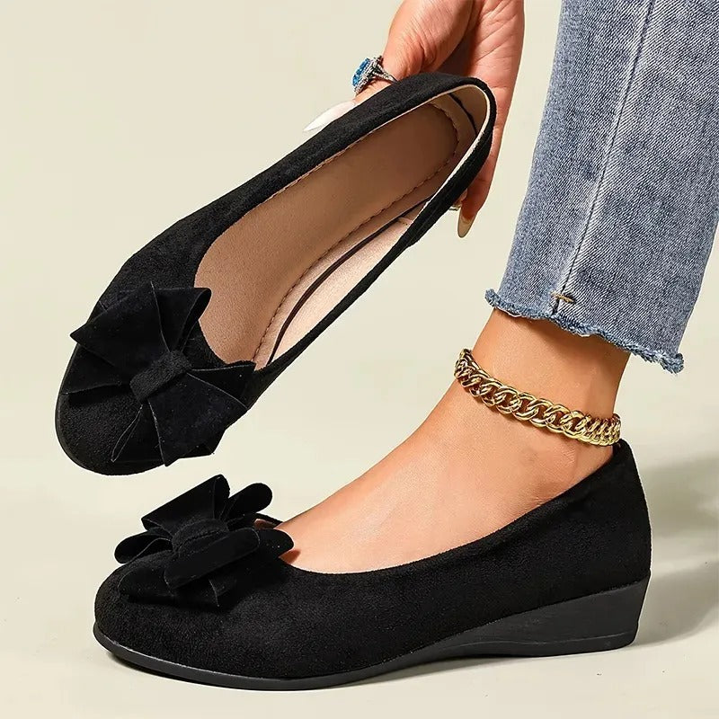 😍Last Day 50% OFF🔥Comfortable Wedge Flats with Bow Detail