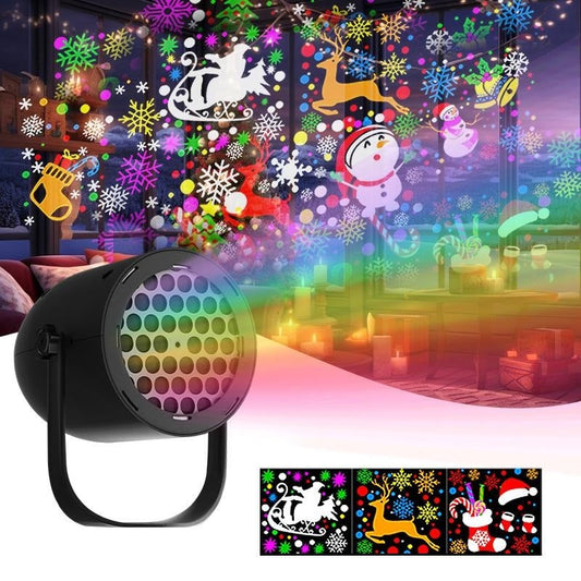 (🎄Early Christmas Sale 50%)🔌LED Christmas Projection Lamp - 16 Patterns of Pure Holiday Magic!✨