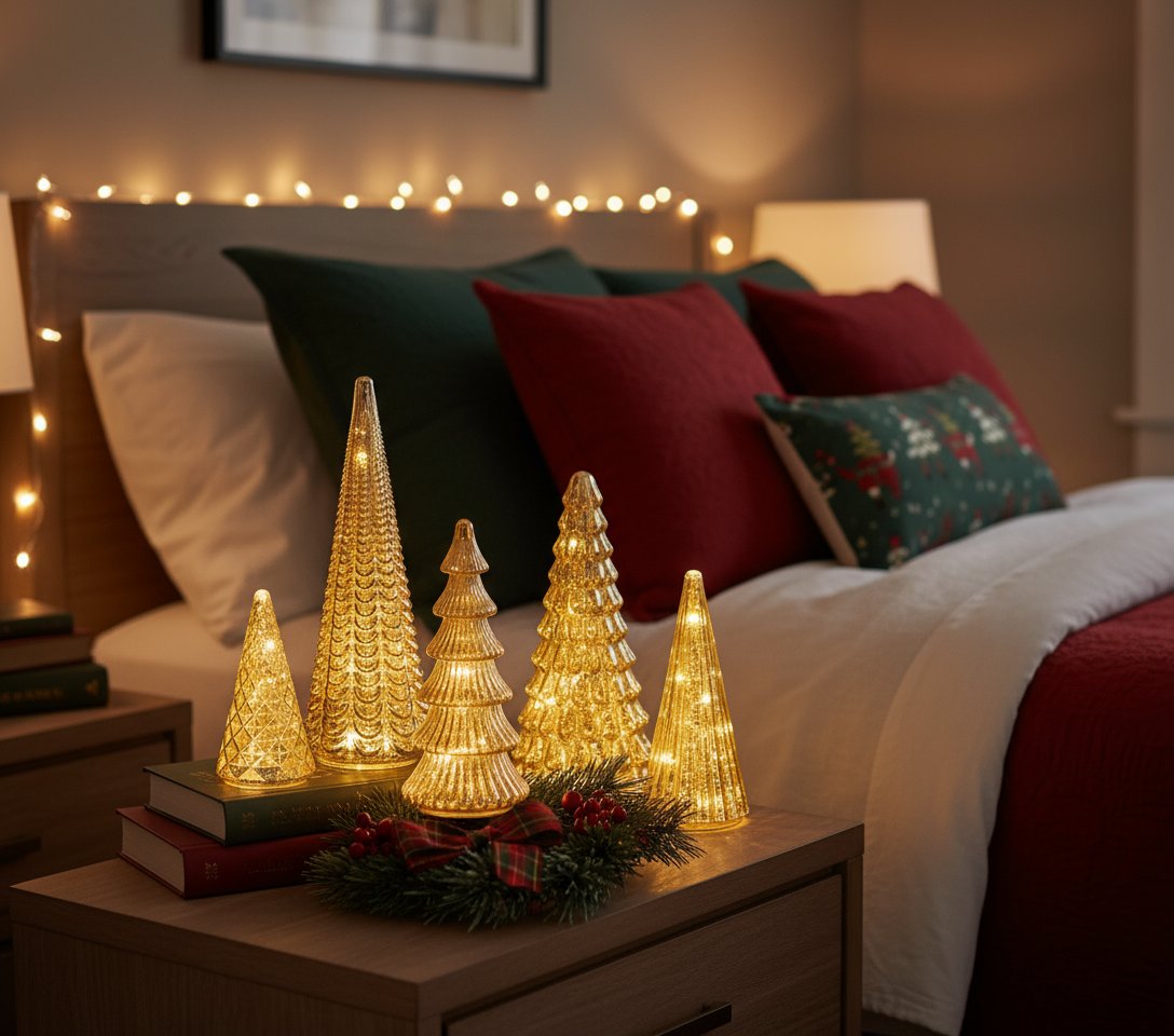 BFF Collection Set of 5 Illuminated Mercury Glass Trees