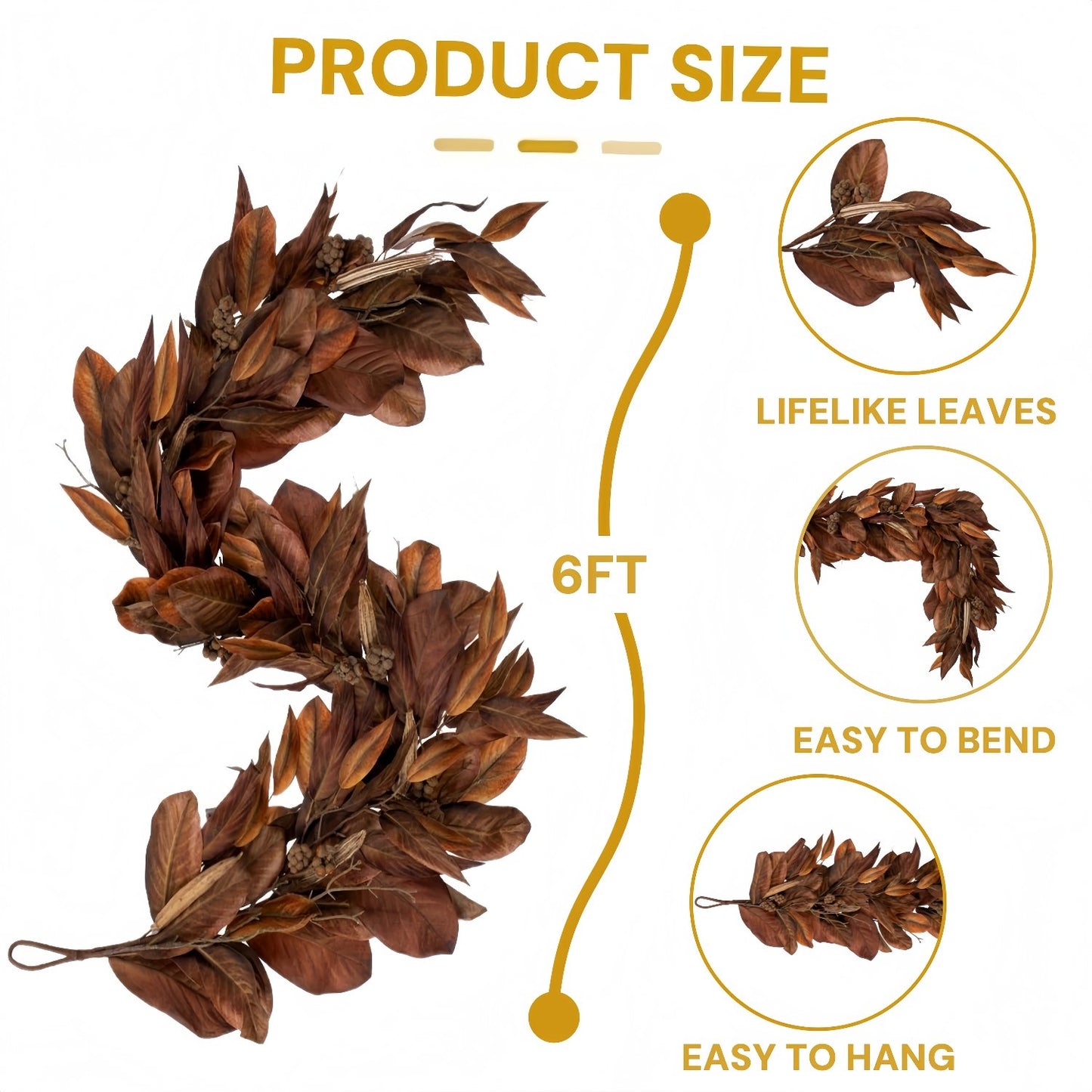 🔥Brown Magnolia Leaf Garland