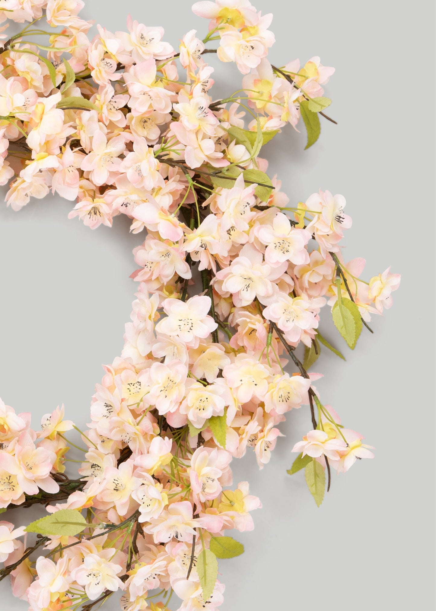 Fake Cherry Blossom Flower Wreath in Pink - 20"