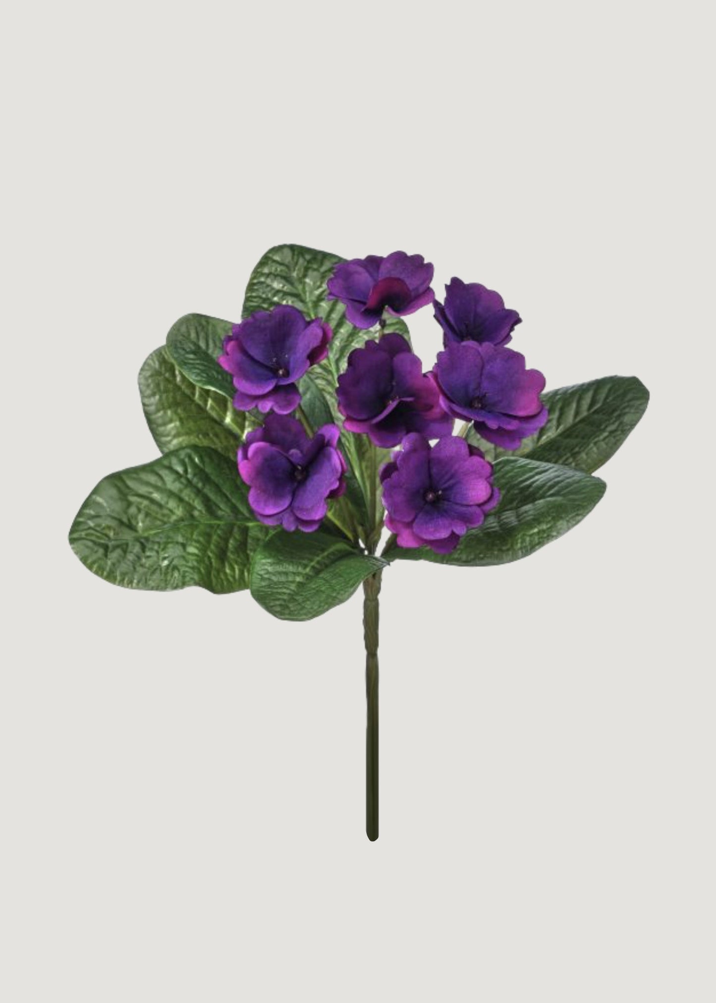 Small UV Treated Indoor/Outdoor Fake African Violet Bush - 8"